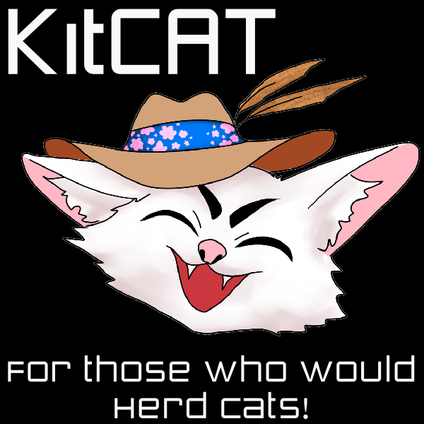 KitCAT Virtual Studio Logo (Cat with cowboy hat and feather).